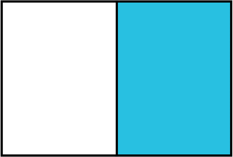 Cerulean-Blue Rectangle Fraction 1:2