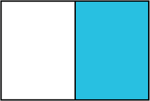 Cerulean-Blue Rectangle Fraction 1:2