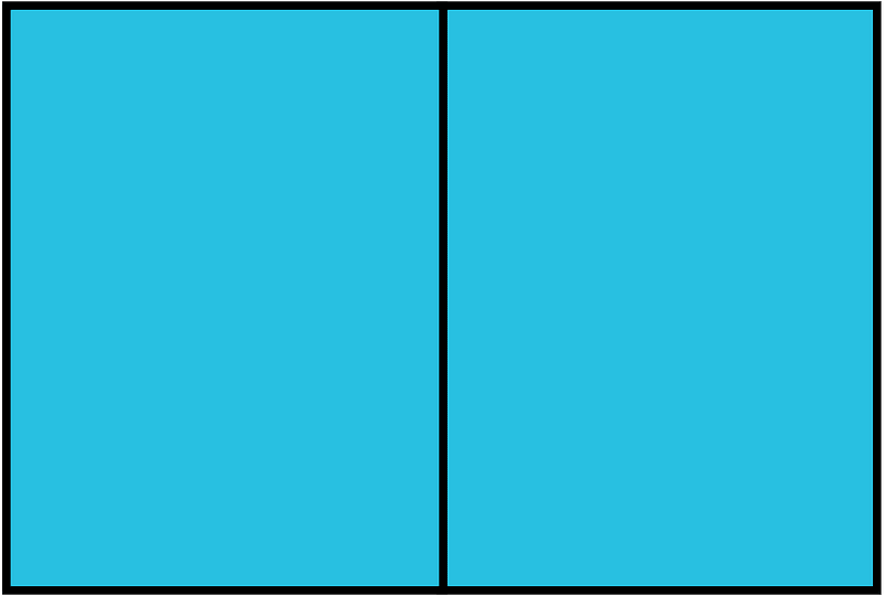 Cerulean-Blue Rectangle Fraction 2:2