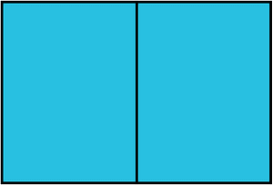 Cerulean-Blue Rectangle Fraction 2:2