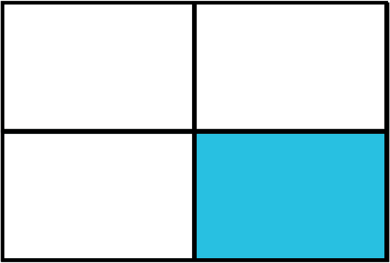 Cerulean-Blue Rectangle Fraction 1:4