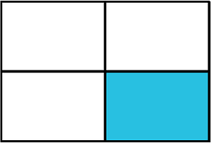 Cerulean-Blue Rectangle Fraction 1:4