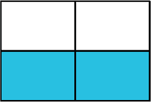 Cerulean-Blue Rectangle Fraction 2:4