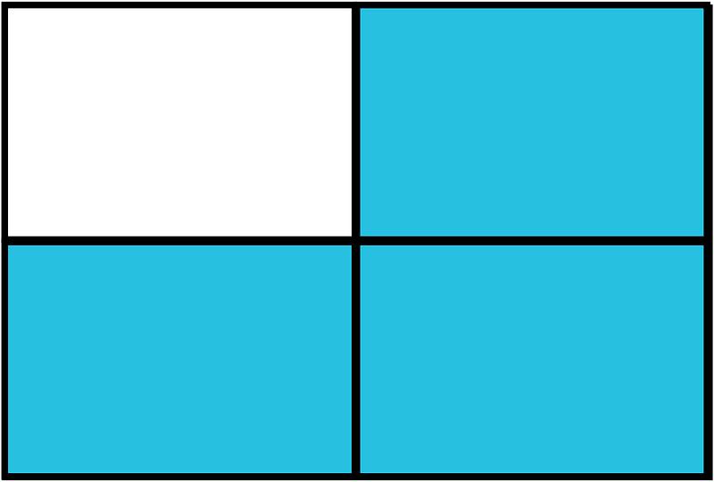 Cerulean-Blue Rectangle Fraction 3:4