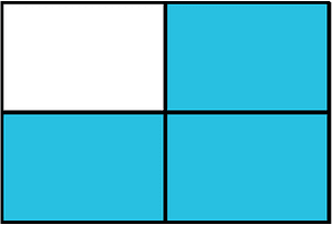 Cerulean-Blue Rectangle Fraction 3:4