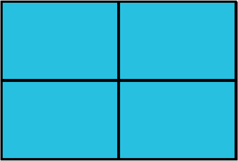 Cerulean-Blue Rectangle Fraction 4:4