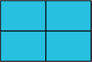 Cerulean-Blue Rectangle Fraction 4:4