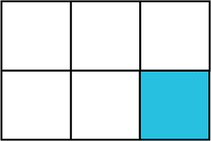 Cerulean-Blue Rectangle Fraction 1:6