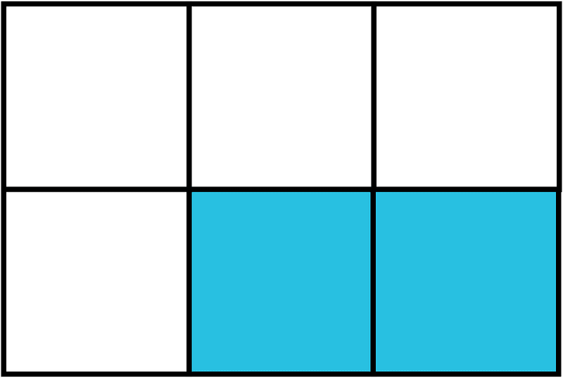 Cerulean-Blue Rectangle Fraction 2:6