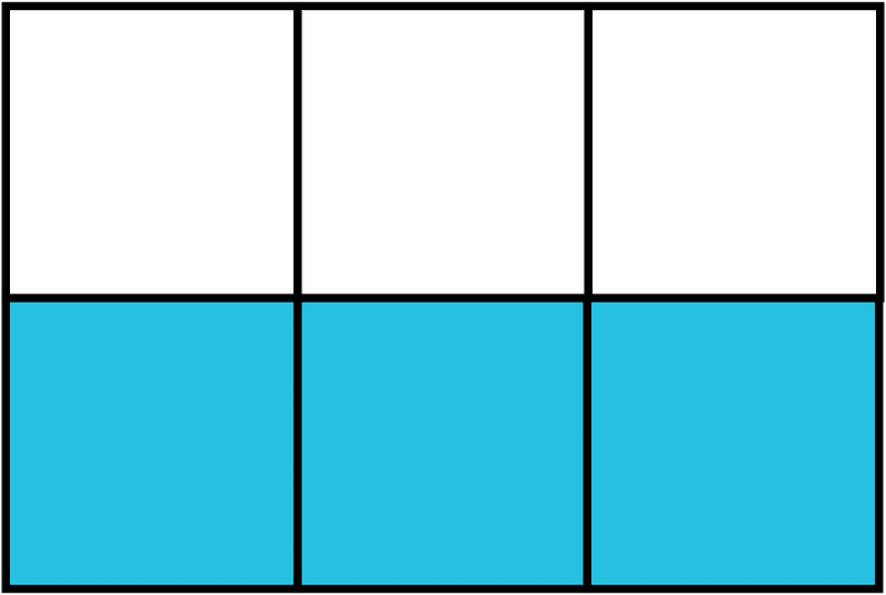 Cerulean-Blue Rectangle Fraction 3:6