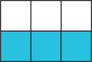 Cerulean-Blue Rectangle Fraction 3:6