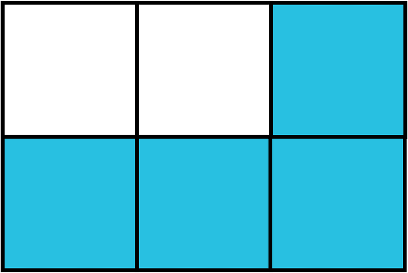 Cerulean-Blue Rectangle Fraction 4:6