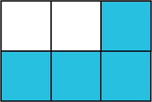 Cerulean-Blue Rectangle Fraction 4:6