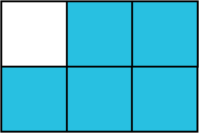 Cerulean-Blue Rectangle Fraction 5:6