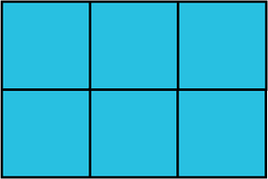 Cerulean-Blue Rectangle Fraction 6:6