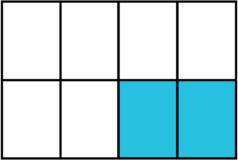 Cerulean-Blue Rectangle Fraction 2:8