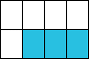 Cerulean-Blue Rectangle Fraction 3:8