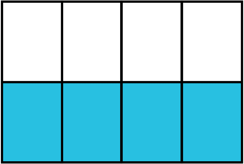 Cerulean-Blue Rectangle Fraction 4:8
