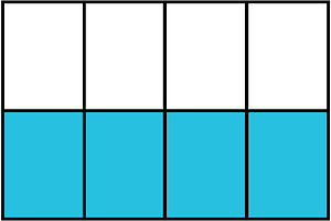 Cerulean-Blue Rectangle Fraction 4:8