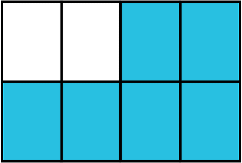 Cerulean-Blue Rectangle Fraction 6:8