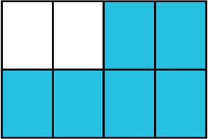 Cerulean-Blue Rectangle Fraction 6:8