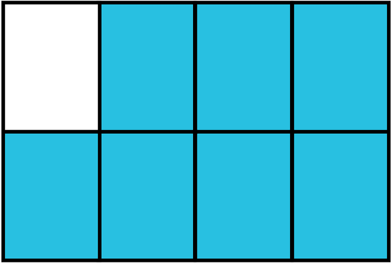 Cerulean-Blue Rectangle Fraction 7:8