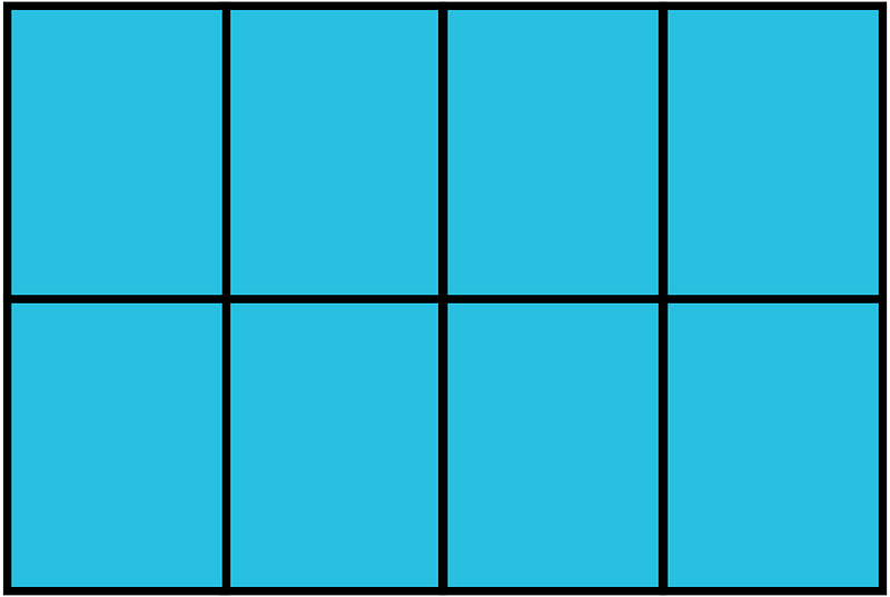 Cerulean-Blue Rectangle Fraction 8:8