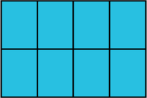 Cerulean-Blue Rectangle Fraction 8:8