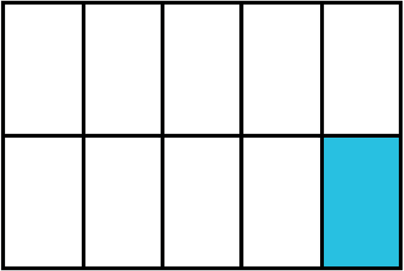 Cerulean-Blue Rectangle Fraction 1:10