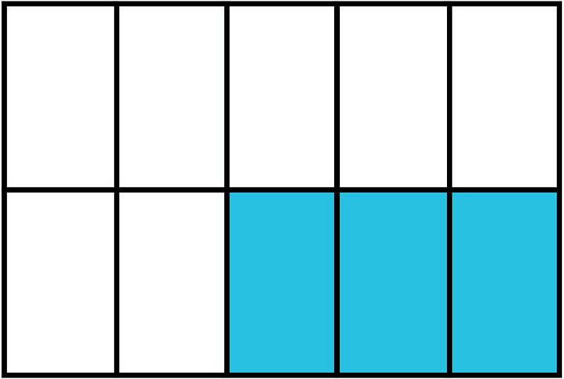 Cerulean-Blue Rectangle Fraction 3:10
