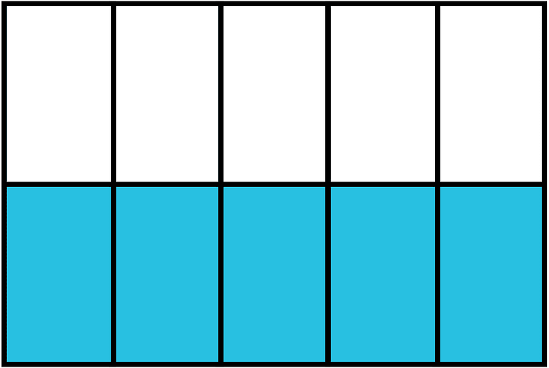 Cerulean-Blue Rectangle Fraction 5:10