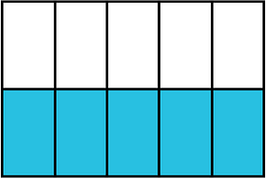 Cerulean-Blue Rectangle Fraction 5:10