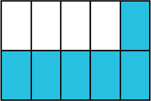 Cerulean-Blue Rectangle Fraction 6:10
