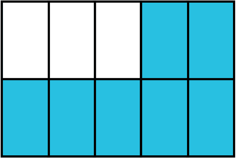 Cerulean-Blue Rectangle Fraction 7:10