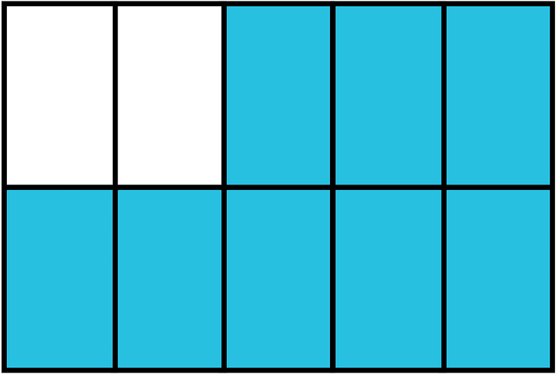 Cerulean-Blue Rectangle Fraction 8:10