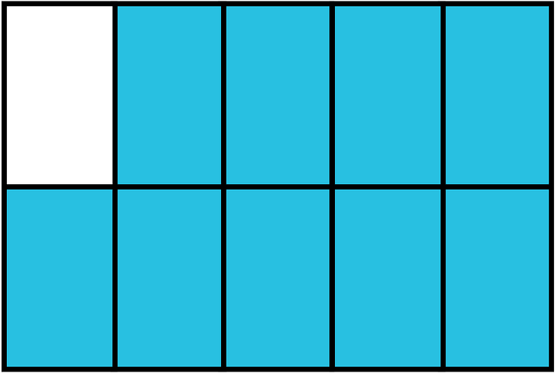 Cerulean-Blue Rectangle Fraction 9:10
