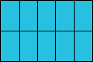Cerulean-Blue Rectangle Fraction 10:10