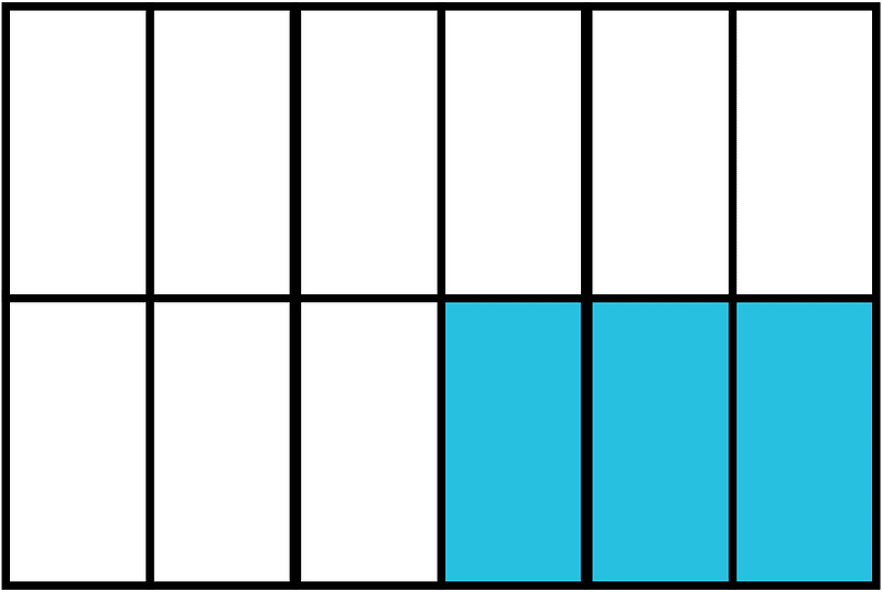 Cerulean-Blue Rectangle Fraction 3:12