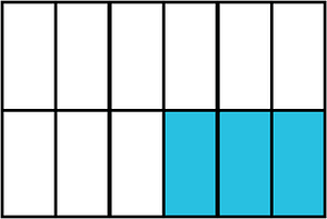 Cerulean-Blue Rectangle Fraction 3:12