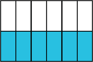 Cerulean-Blue Rectangle Fraction 6:12