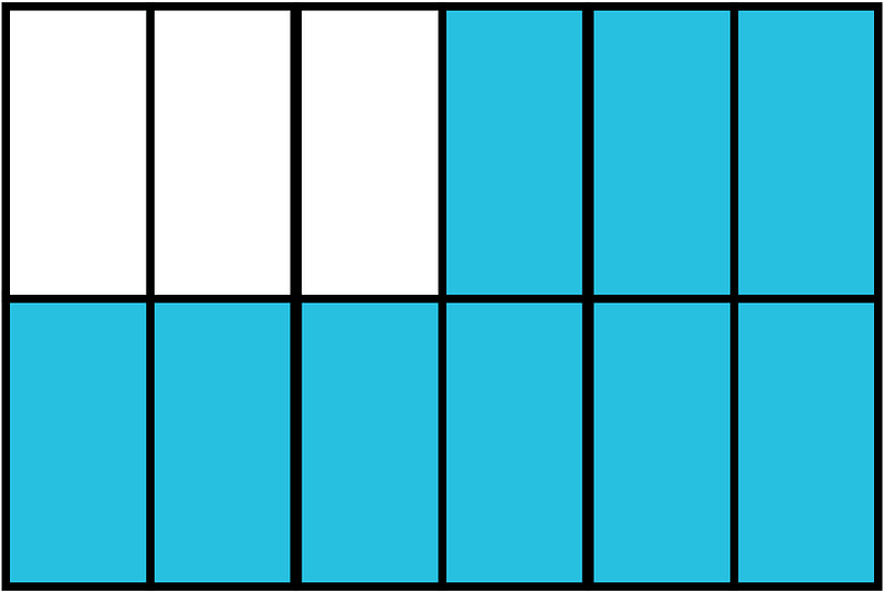 Cerulean-Blue Rectangle Fraction 9:12