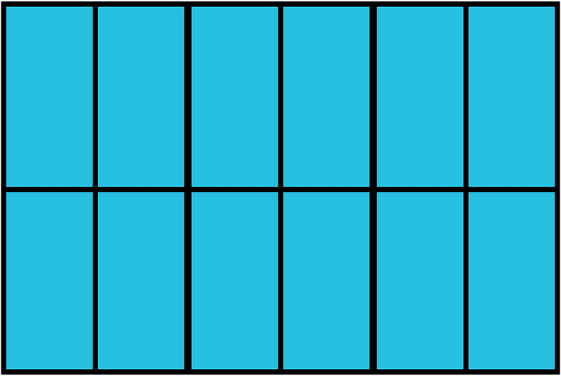 Cerulean-Blue Rectangle Fraction 12:12
