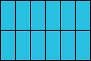 Cerulean-Blue Rectangle Fraction 12:12