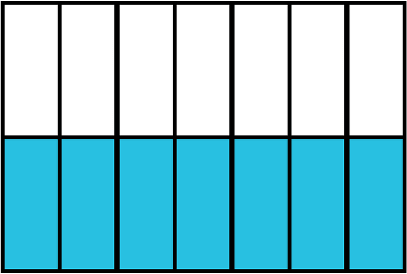 Cerulean-Blue Rectangle Fraction 7:14
