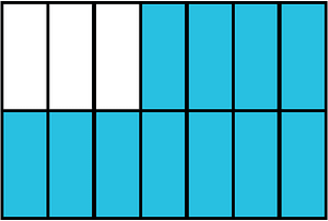 Cerulean-Blue Rectangle Fraction 11:14