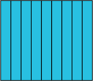 Cerulean-Blue Rectangle Fraction 9:9