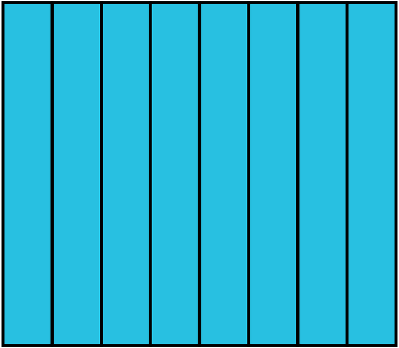 Cerulean-Blue Rectangle Fraction 8:8