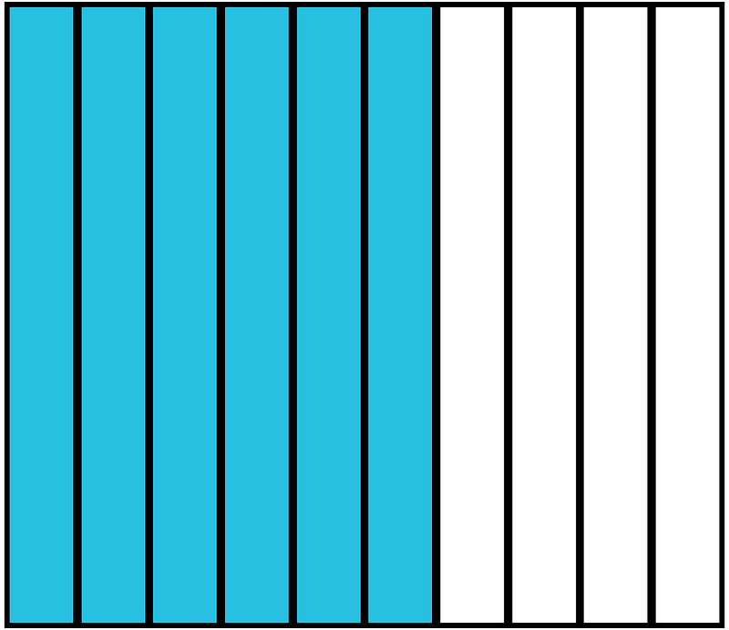Cerulean-Blue Rectangle Fraction 6:10