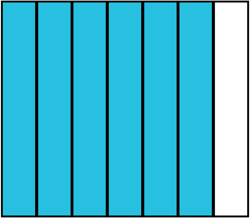 Cerulean-Blue Rectangle Fraction 6:7