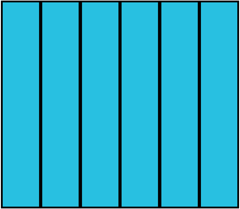 Cerulean-Blue Rectangle Fraction 6:6